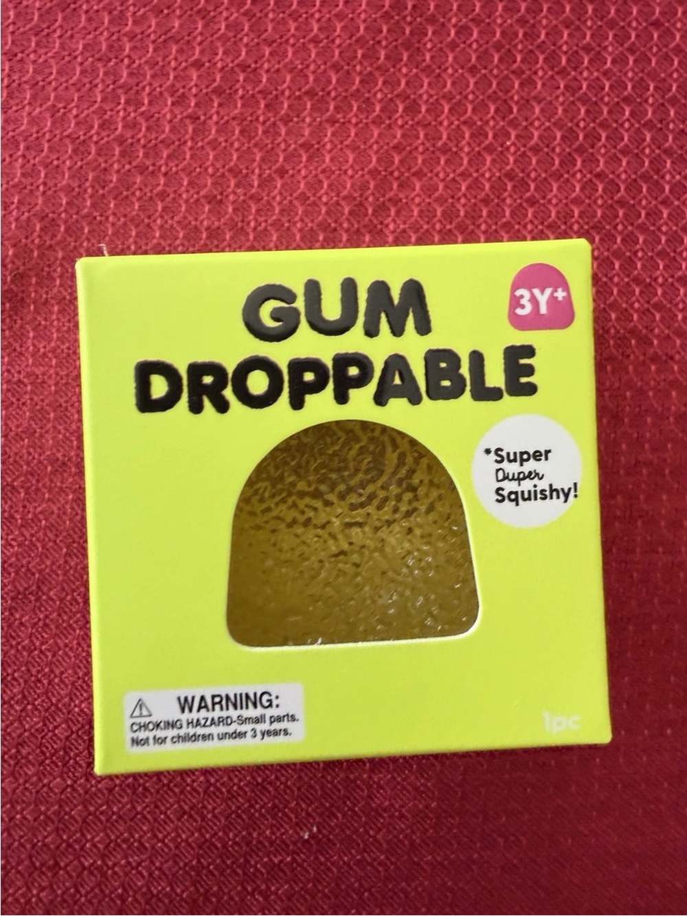 New J'adore Gum Droppable Super Duper Squish Textured Squeeze Squishy Toy Yellow